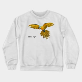 Blue Yellow Flying Parrot Birds Crewneck Sweatshirt